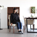 リビングチェア カフェ風 チェア | JOY Mサイズ 肘なしタイプ NS-7生地 ブラウン脚 1脚