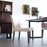 リビングチェア カフェ風 チェア | JOY Mサイズ 肘なしタイプ NS-7生地 ブラウン脚 1脚