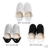 日本製 スリッポン バブーシュ | バブーシュ M クロコ エナメル