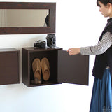 ウォールシェルフ 扉付き | WallBox7-DX A 単品M 木目