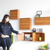 ウォールシェルフ 扉付き | WallBox7-DX D 単品M 木目