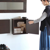 ウォールシェルフ 扉付き | WallBox7-DX D 単品M 木目