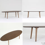 机 デスク カフェ風テーブル | glande-V 1500×600楕円LT