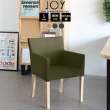 チェアー カフェ風 | JOY Sサイズ 両肘タイプ モダン生地 ナチュラル脚