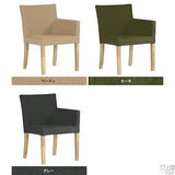 ダイニングチェアー 北欧風 1人用 | JOY Sサイズ 左肘タイプ モダン生地 ナチュラル脚