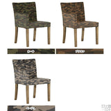 ダイニングチェアー 北欧風 一人がけ | JOY Sサイズ 右肘タイプ 迷彩生地 ブラウン脚