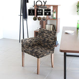 ダイニングチェアー 北欧風 一人がけ | JOY Sサイズ 右肘タイプ 迷彩生地 ブラウン脚