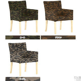 カフェチェア デスクチェア | JOY Mサイズ 両肘タイプ 迷彩 ナチュラル脚 1脚