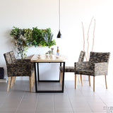 イス レストランチェアー カフェ風チェア | JOY Mサイズ 肘なしタイプ 迷彩 ナチュラル脚 1脚