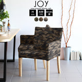 イス デスクチェア カフェ風チェア | JOY Mサイズ 左肘タイプ 迷彩 ナチュラル脚 1脚
