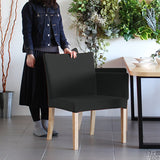 ソファチェア レストラン椅子 | JOY Mサイズ 肘なしタイプ モダン生地 ナチュラル脚 1脚