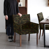 ダイニングチェア デスクチェア カフェ風 | JOY Mサイズ 両肘タイプ 迷彩 ブラウン脚 1脚