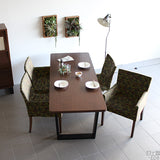 ダイニングチェア デスクチェア カフェ風 | JOY Mサイズ 両肘タイプ 迷彩 ブラウン脚 1脚