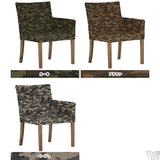 カフェチェア デスクチェア デスクチェア | JOY Mサイズ 左肘タイプ 迷彩 ブラウン脚 1脚