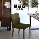 ソファチェア レストラン椅子 | JOY Mサイズ 肘なしタイプ モダン生地 ブラウン脚 1脚