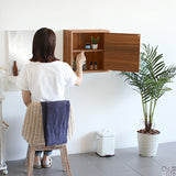 ウォールシェルフ 扉付き | WallBox7-DX A 単品M 棚付き 木目