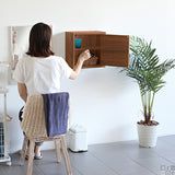 ウォールシェルフ 扉付き | WallBox7-DX A 単品S 棚付き 木目