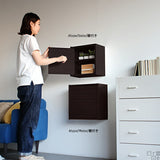 ウォールシェルフ 扉付き | WallBox7-DX A 単品S 棚付き 木目