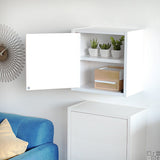 ウォールシェルフ 扉付き | WallBox7-DX A 単品S 棚付き 木目