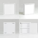 ウォールシェルフ 扉付き | WallBox7-DX D 単品M 棚付き 木目