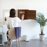 ウォールシェルフ 扉付き | WallBox7-DX D 単品M 棚付き 木目