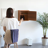 ウォールシェルフ 扉付き | WallBox7-DX D 単品S 棚付き 木目