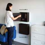 ウォールシェルフ 扉付き | WallBox7-DX D 単品S 棚付き 木目