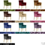 チェアー ダイニングチェア 北欧風 | JOY 1P Sサイズ 両肘ナチュラル脚 モケットミカエル柄