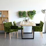 チェアー ダイニングチェアー カフェ風 | JOY 1P Sサイズ 肘なしナチュラル脚 モケットミカエル柄