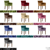 チェアー ダイニングチェアー 北欧風 | JOY 1P Sサイズ 両肘ブラウン脚 モケットミカエル柄