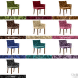 チェア ダイニングチェア カフェ風 | JOY 1P Sサイズ 左肘ブラウン脚 モケットミカエル柄