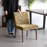 チェア ダイニングチェア カフェ風 | JOY 1P Sサイズ 肘なしブラウン脚 モケットミカエル柄