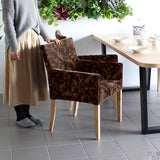 椅子 ダイニングチェアー 北欧風 | JOY 1P Mサイズ 両肘ナチュラル脚 モケットミカエル柄