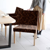 椅子 イス ダイニング | JOY 1P Mサイズ 肘なしナチュラル脚 モケットミカエル柄