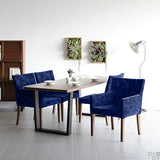 チェア ダイニングチェアー おしゃれ | JOY 1P Mサイズ 両肘ブラウン脚 モケットミカエル柄