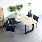 チェア イス ダイニング | JOY 1P Sサイズ右肘 ナチュラル脚 デニム