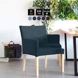 椅子 ダイニングチェア おしゃれ | JOY 1P Mサイズ 右肘 ナチュラル脚 デニム