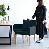 チェア ダイニングチェア カフェ風 | JOY 1P Mサイズ 左肘 ナチュラル脚 デニム