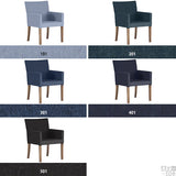 椅子 ダイニングチェアー おしゃれ | JOY 1P Mサイズ 両肘 ブラウン脚 デニム