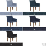 チェア ダイニングチェア カフェ風 | JOY 1P Mサイズ 左肘 ブラウン脚 デニム