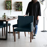 チェア ダイニングチェア カフェ風 | JOY 1P Mサイズ 左肘 ブラウン脚 デニム