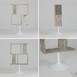 ディスプレイラック 円盤脚 大理石柄 グレー | graystone U2