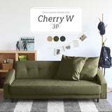 ローソファー カフェ風 三人掛け | Cherry W 3P モダン