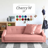 ローソファー カフェ風 三人用 | Cherry W 3P ソフィア