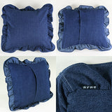 デニムクッション かわいい リビング | interior cushion frill three 60Fデニム【カバーのみ】