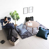 デニムクッション かわいい リビング | interior cushion frill three 60Fデニム【カバーのみ】
