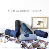 インテリアクッション 筒形 枕 | interior cushion bolster pocket 18R×40 中綿付き デニム生地