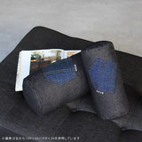 インテリアクッション 筒形 デニム | interior cushion bolster pocket 15R×30 中綿付き デニム生地