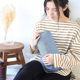 インテリアクッション 筒形 枕 | interior cushion bolster front hook 15R×30 中綿付き デニム生地