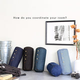 インテリアクッション 筒形 枕 | interior cushion bolster front hook 15R×30 中綿付き デニム生地